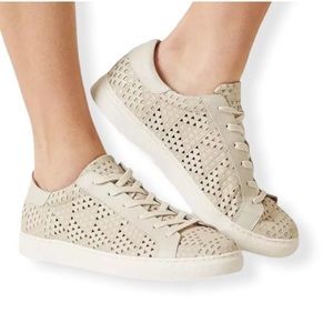 Lucky Brand Laser Cut Sneakers Ivory UK Lotus Size 9